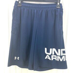 Under Armour Logo Loose Basketball Shorts Men's Small S Blue Sports Activewear